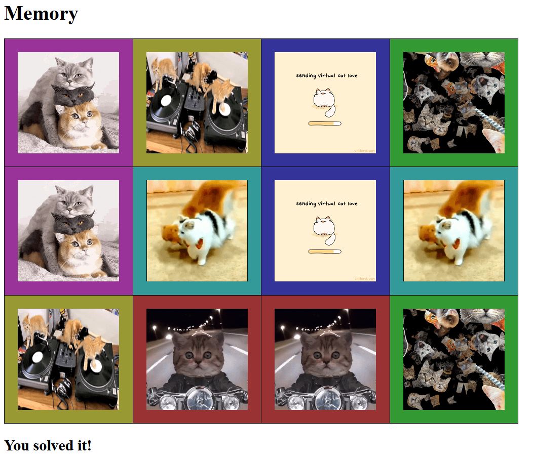 Online-Memoryspiel mit Katzenmemes